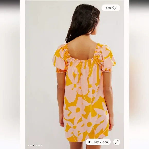 Free People Mila Printed Mini dress size Xsmall‎ NWT - Picture 3 of 7